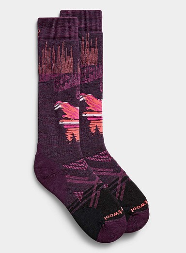 Northern lights knee-high ski socks