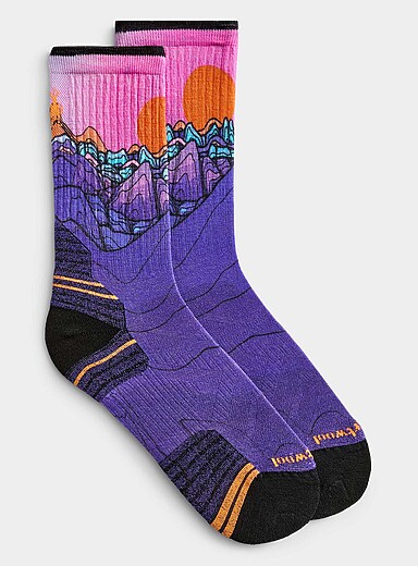 La chaussette de randonn&eacute;e fin tricot montagnes