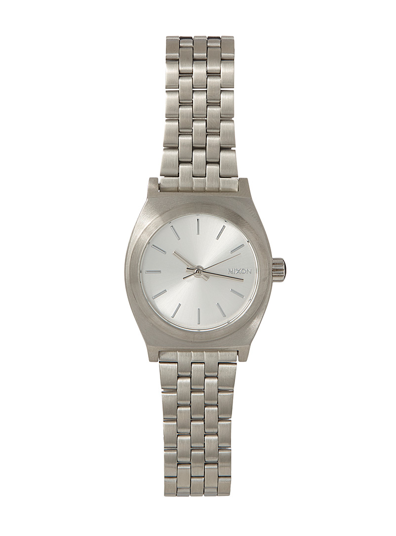 Nixon Silver Small Time Teller watch for women
