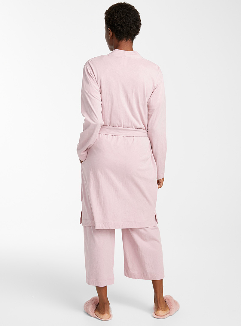 Miiyu Pink Velvety organic cotton robe for women