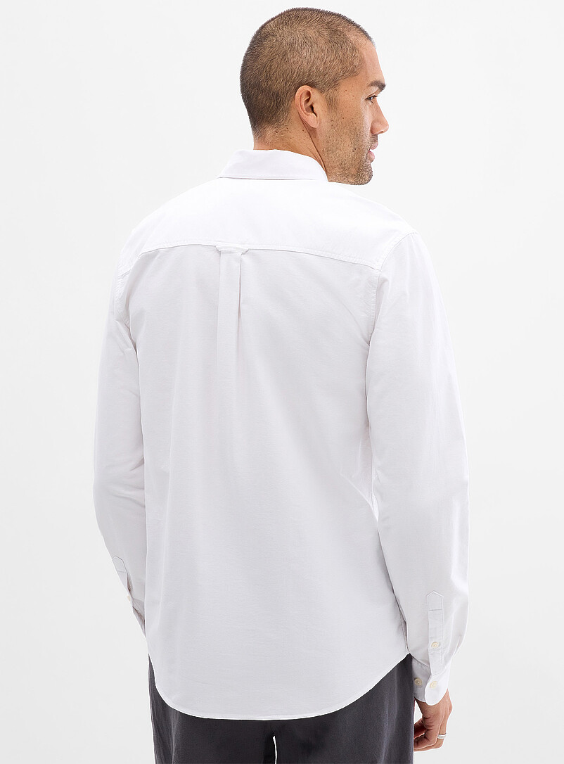 Le 31: La chemise oxford monochrome <b>Coupe moderne</b> Blanc pour homme