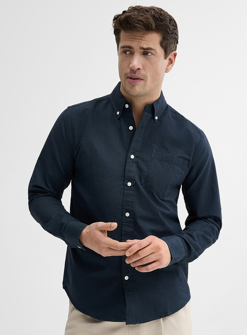 Chemise Homme Gap Modern Oxford - Bleu Et Blanc, Manches Longues, Neuve Sans étiquette
