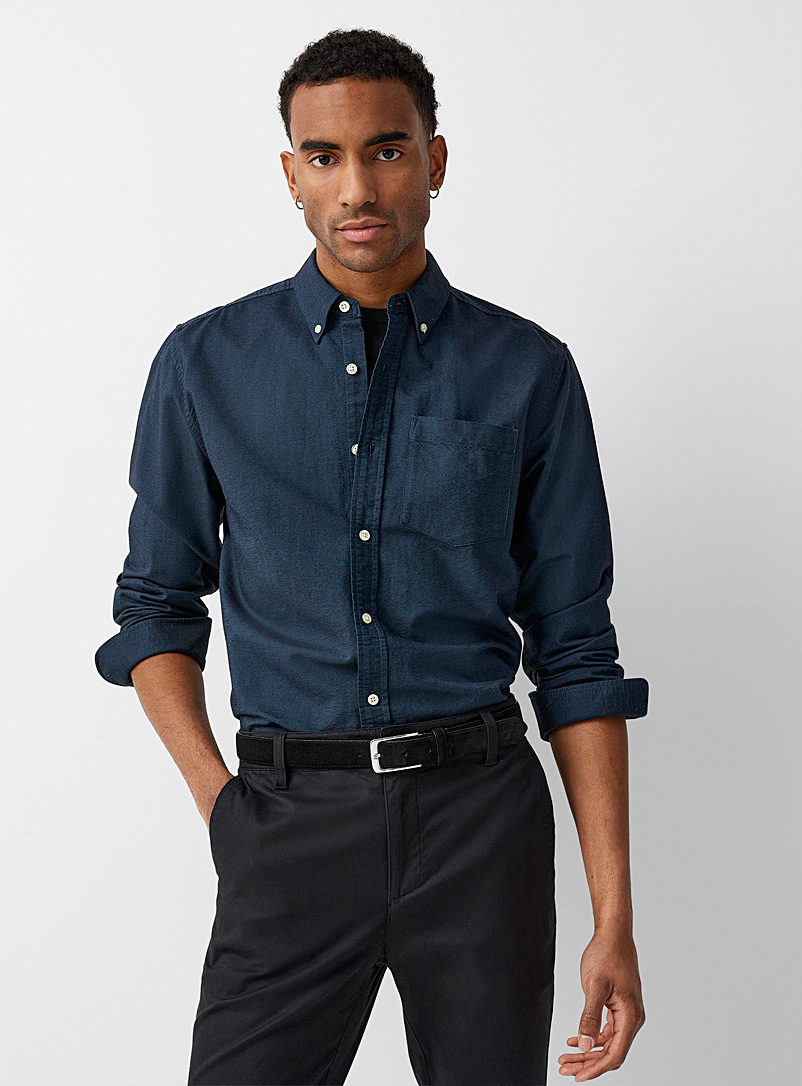 Monochrome Oxford shirt Modern fit, Le 31, Shop Men's Solid Shirts Online