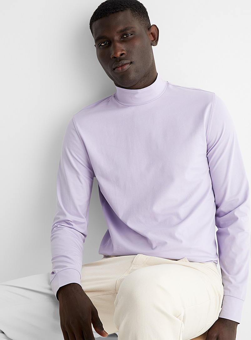 Le 31 Lilacs SUPIMA® cotton mock-neck top for men