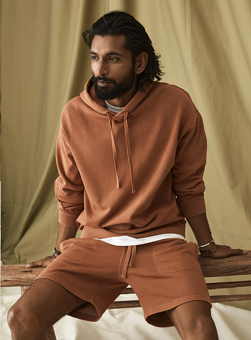 Le 31 Copper Garment-dyed hoodie for men