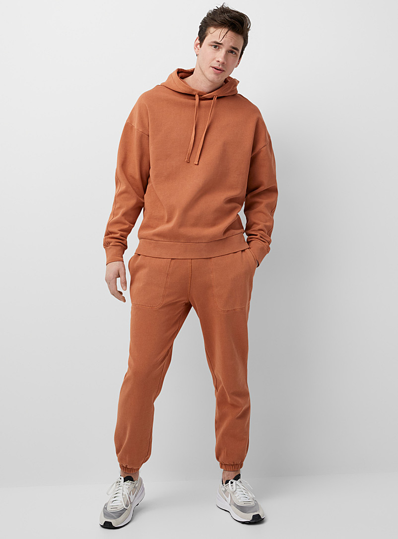 Le 31 Copper Garment-dyed fleece jogger for men