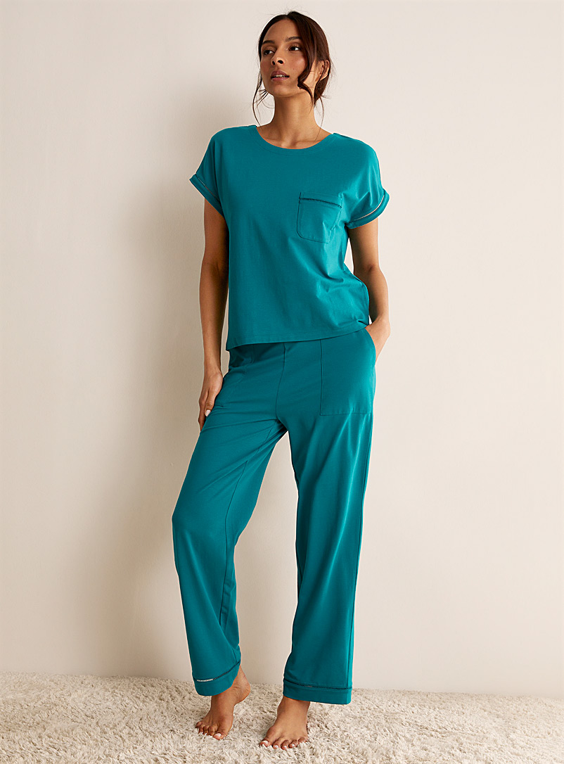 Miiyu: Le pantalon détente coton SUPIMA<sup>MD</sup> Sarcelle-turquoise-aqua pour femme