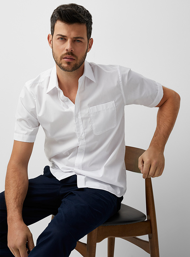 Le 31 White Monochrome eco-friendly shirt Modern fit for men