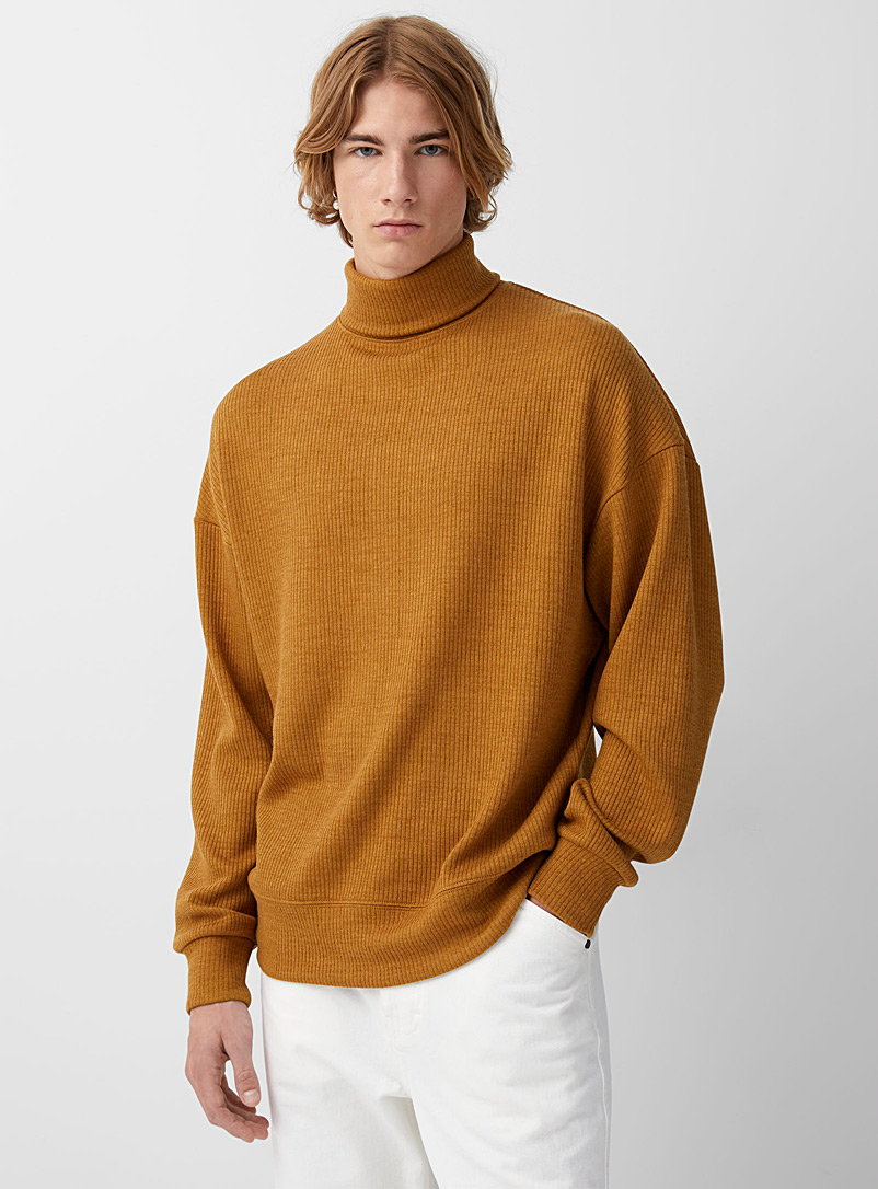 Le 31 Fawn Loose ribbed turtleneck for men