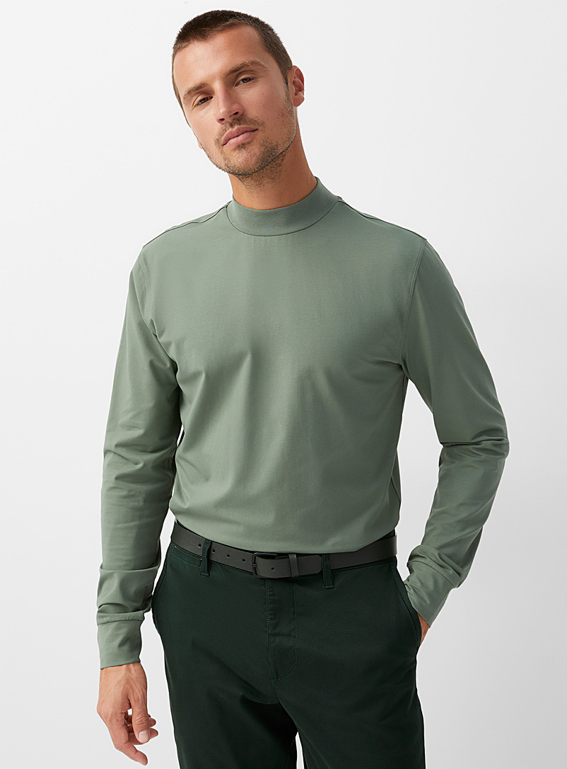 Le 31 Kelly Green SUPIMA® cotton mock-neck top for men