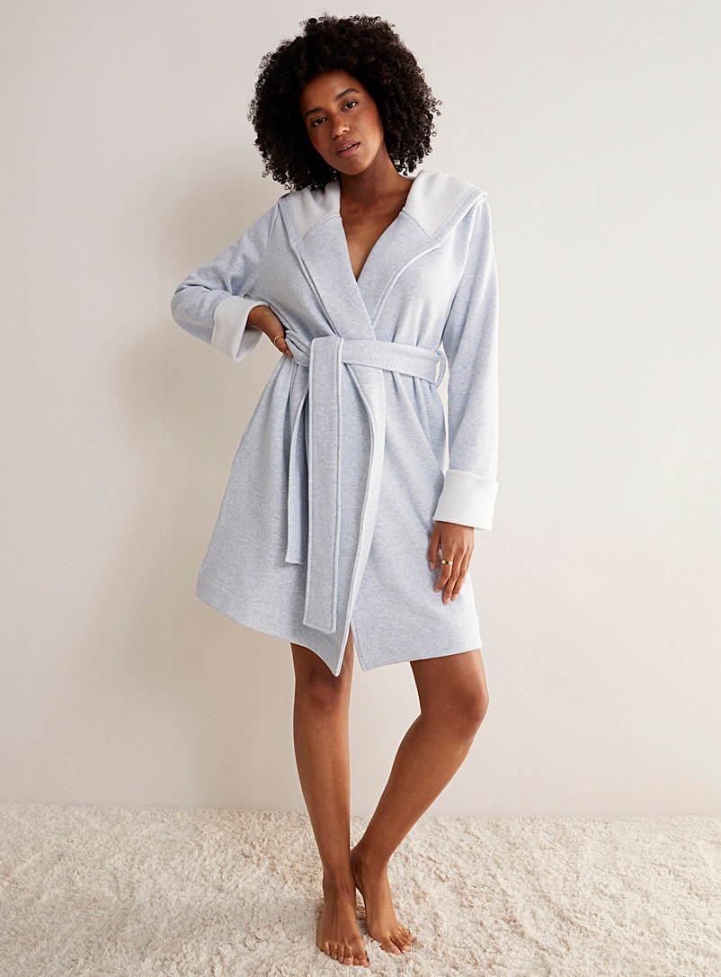 Miiyu Baby Blue Plush underside heathered robe for women