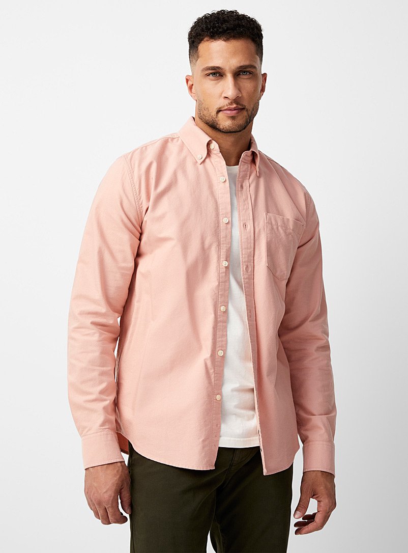 Le 31 Light pink Colourful Oxford shirt Modern fit for men