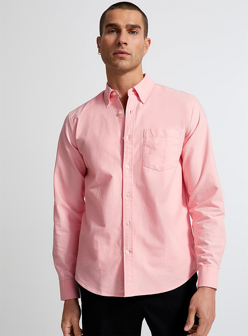 Le 31 Dusky Pink Colourful Oxford shirt Modern fit for men