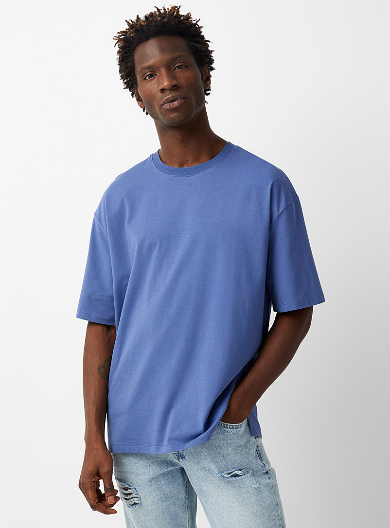 Le 31: Le t-shirt surdimensionné coton SUPIMA<sup>MD</sup> Bleu moyen-ardoise pour homme