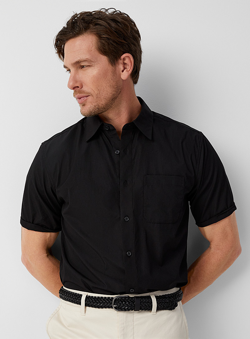 Le 31 Black Colourful eco-friendly shirt Modern fit for men