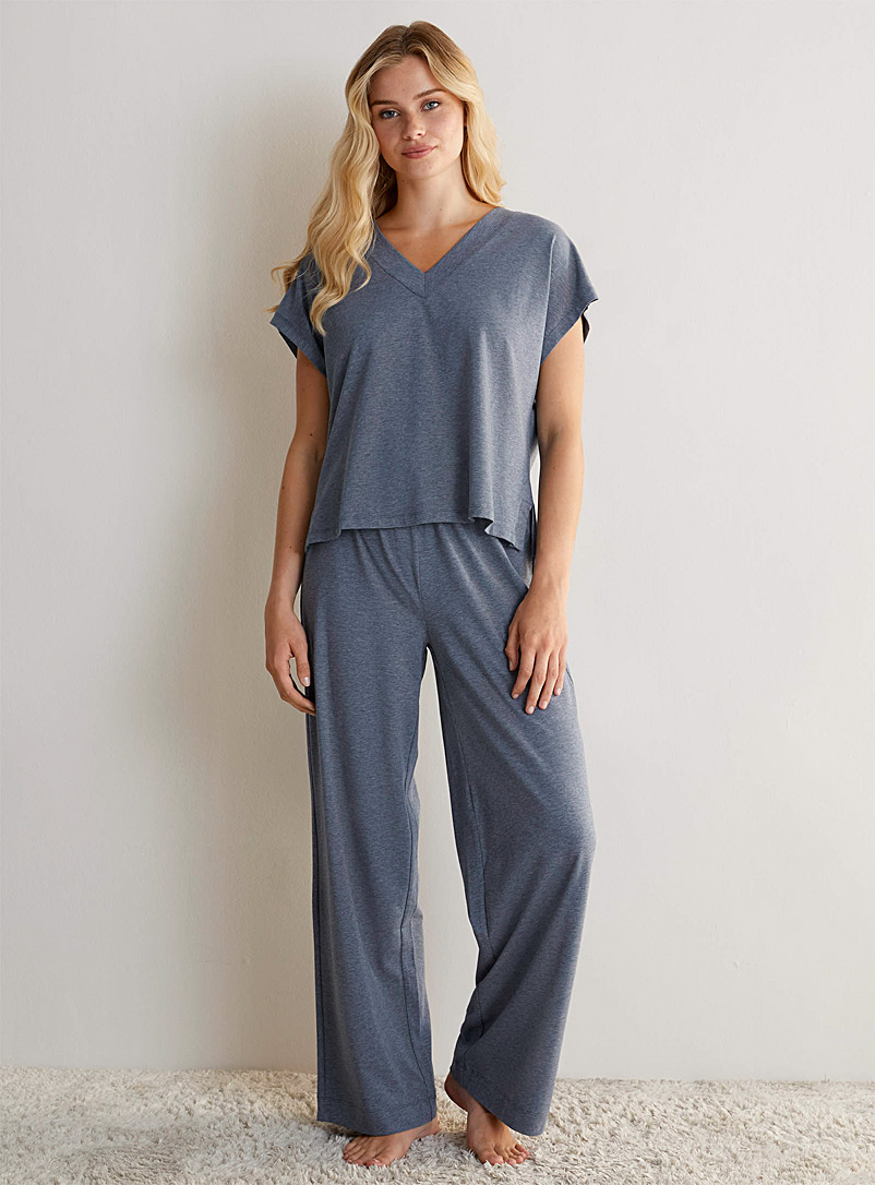 Miiyu Dark Grey SUPIMA® cotton smocked waistband lounge pant for women