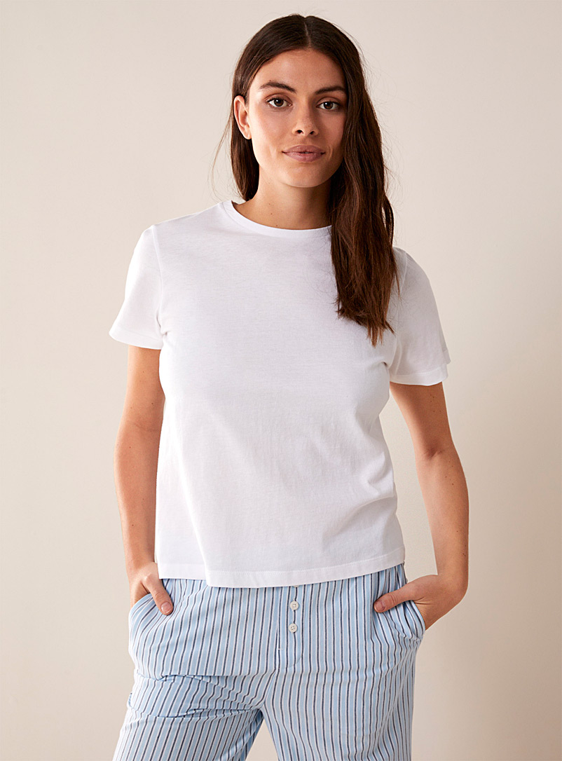 Miiyu White Organic cotton essential lounge T-shirt for women