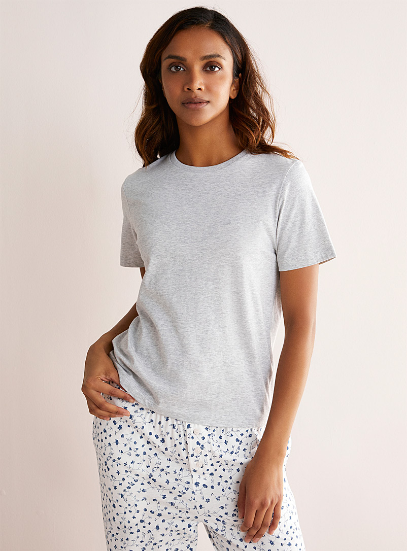 Miiyu Slate Grey Organic cotton essential lounge T-shirt for women