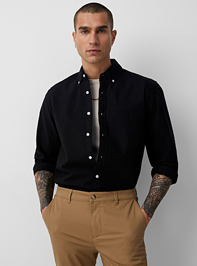 Le 31 Black Oxford shirt Comfort fit for men