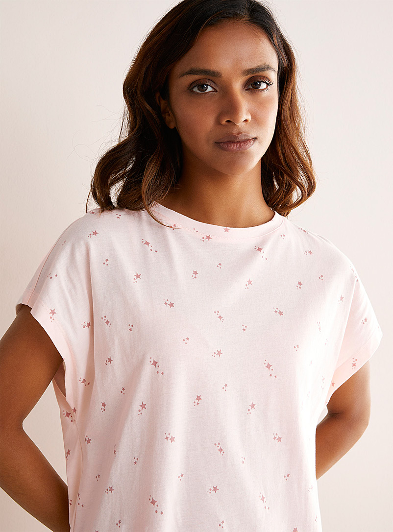 Miiyu Pink Organic cotton cap-sleeve nightgown for women