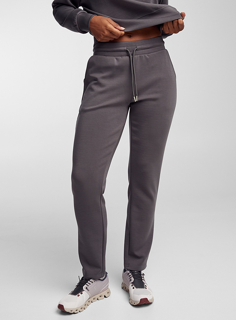 I.FIV5 Charcoal Ultra-soft jersey tapered pant for women