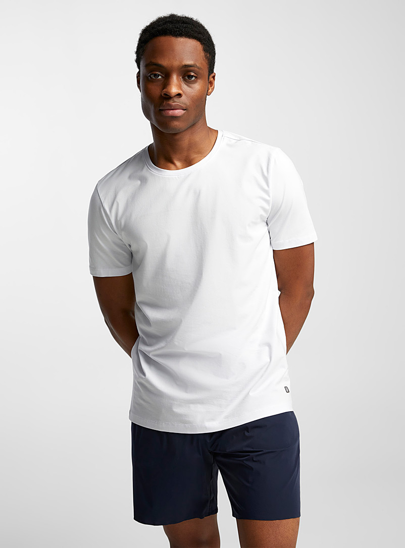 T-shirt blanc manche longue pour homme en lyocel