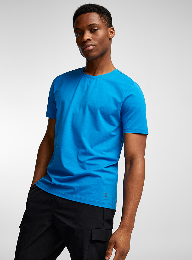 I.FIV5 Sapphire Blue Cotton-lyocell stretch tee for men