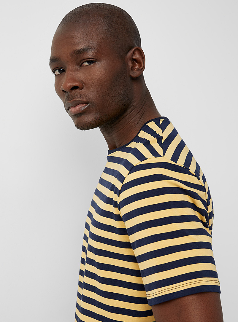 Le 31 Patterned Blue SUPIMA® cotton nautical T-shirt for men