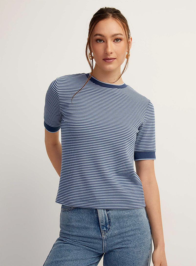 Icône Navy/Midnight Blue Mini-circle stripes T-shirt for women