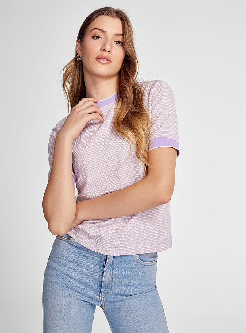 Icône Lilac Mini-circle stripes T-shirt for women