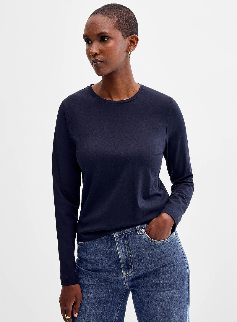 Long-sleeve Supima® cotton T-shirt | Contemporaine | Shop Women's