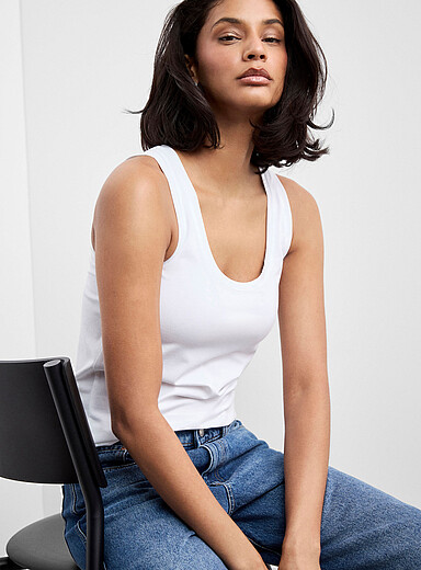 SUPIMA&reg; cotton scoop-neck cami
