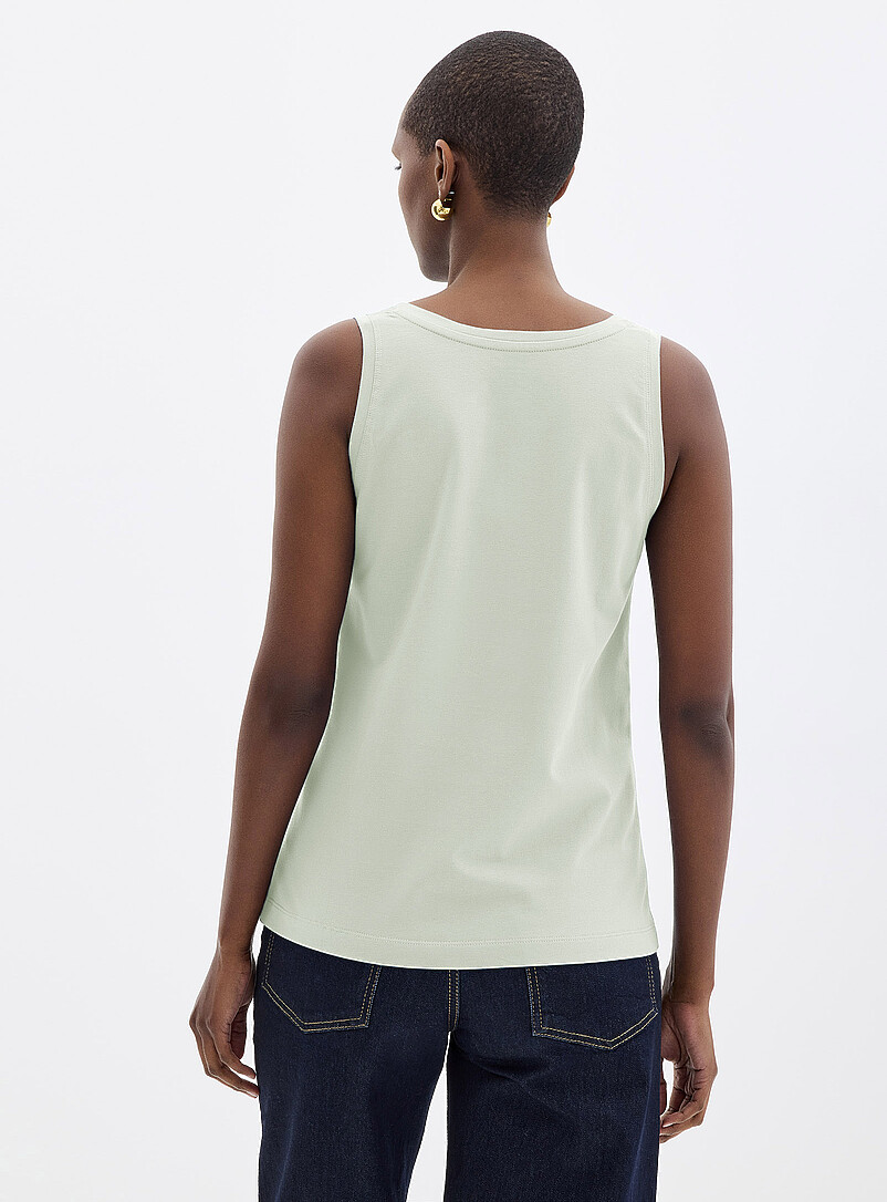 Contemporaine: La camisole col d&eacute;gag&eacute; coton SUPIMA<sup>MD</sup> Blanc pour femme