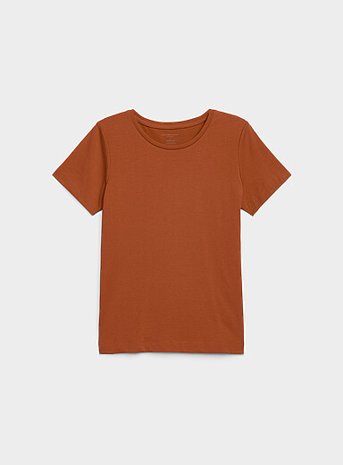 Contemporaine: Le t-shirt col rond coton SUPIMA<sup>MD</sup> Brun noisette pour femme