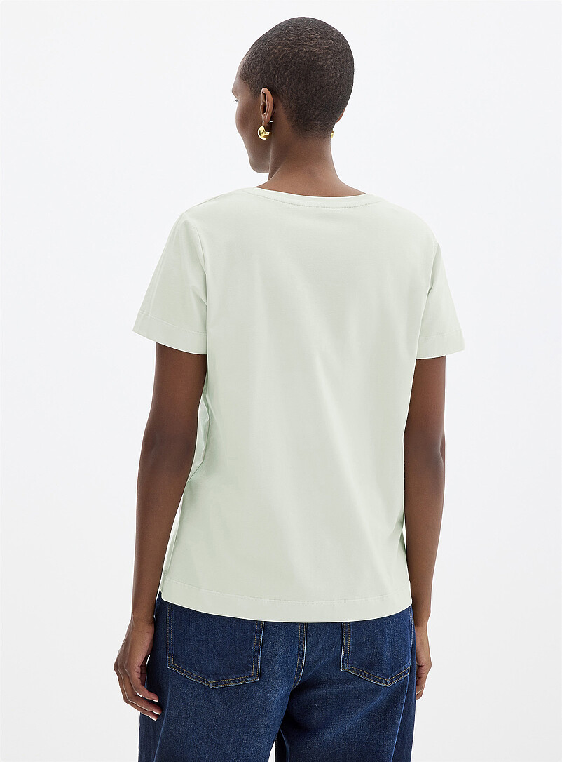Contemporaine Ecru/Linen SUPIMA&reg; cotton crew-neck T-shirt for women