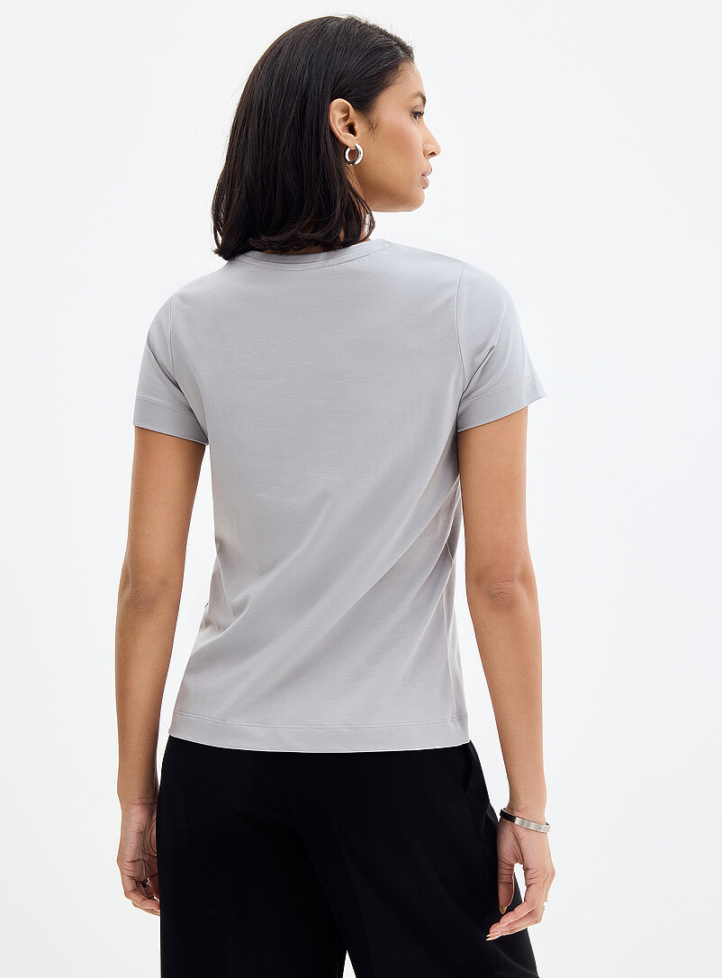 Contemporaine Ecru/Linen SUPIMA&reg; cotton crew-neck T-shirt for women