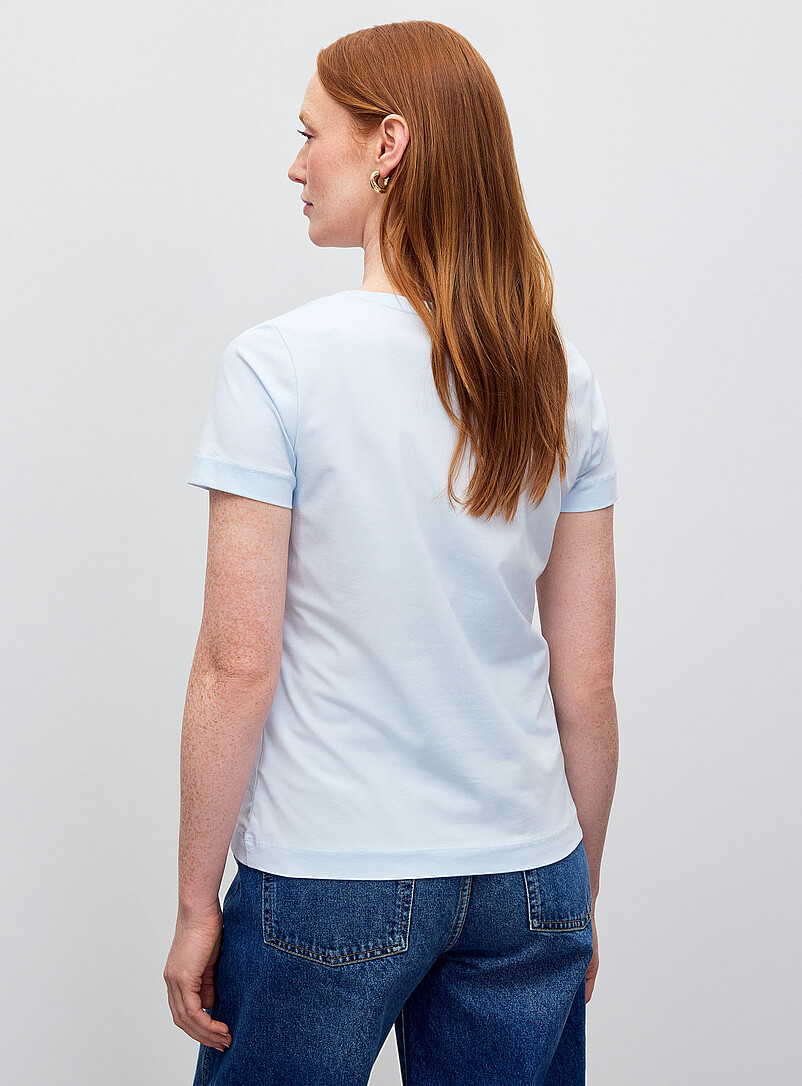 Contemporaine Ecru/Linen SUPIMA&reg; cotton crew-neck T-shirt for women