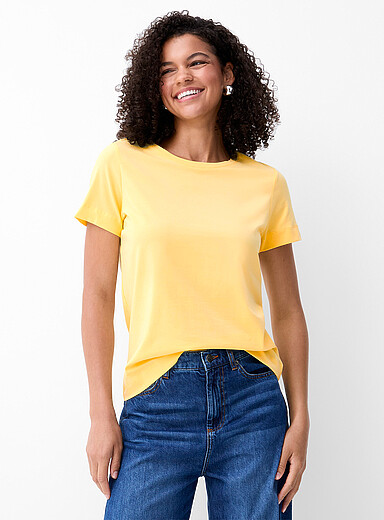 Contemporaine: Le t-shirt col rond coton SUPIMA<sup>MD</sup> Jaune tournesol pour femme