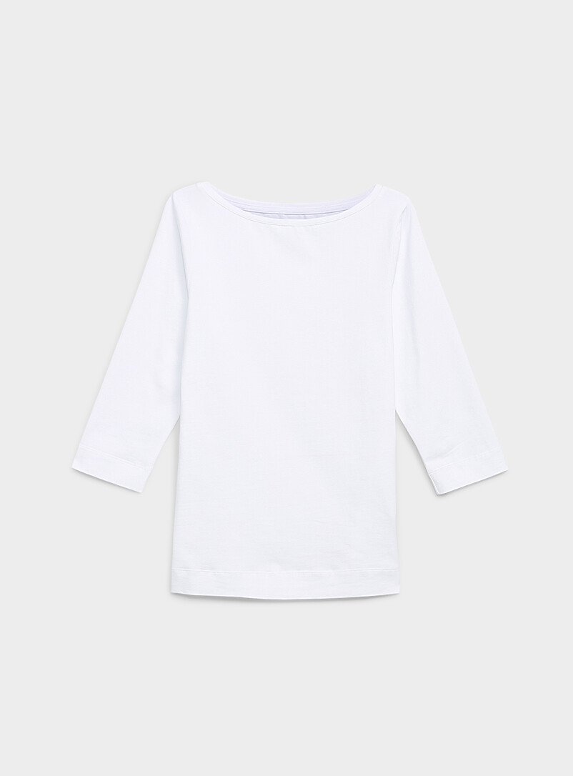 Contemporaine: Le t-shirt col bateau coton SUPIMA<sup>MD</sup> Ocre jaune pour femme