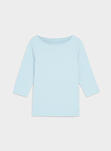 Contemporaine: Le t-shirt col bateau coton SUPIMA<sup>MD</sup> Kaki - Sauge - Olive pour femme