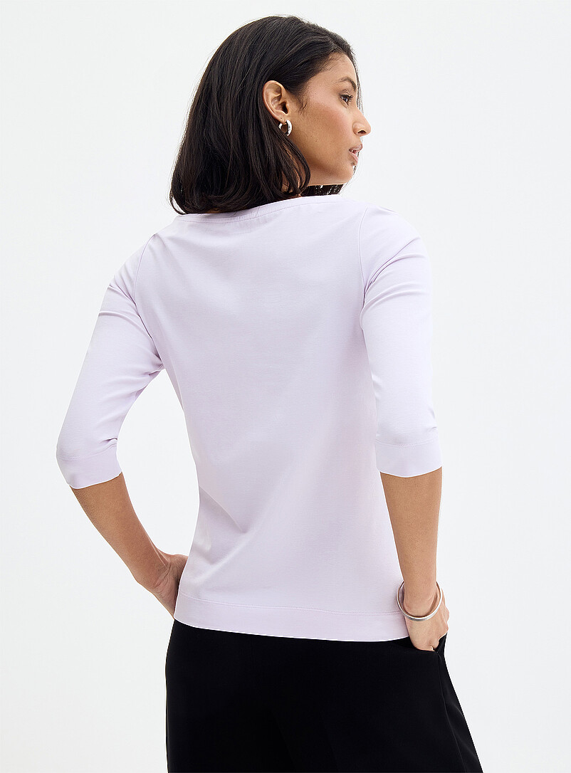 Contemporaine: Le t-shirt col bateau coton SUPIMA<sup>MD</sup> Ocre jaune pour femme