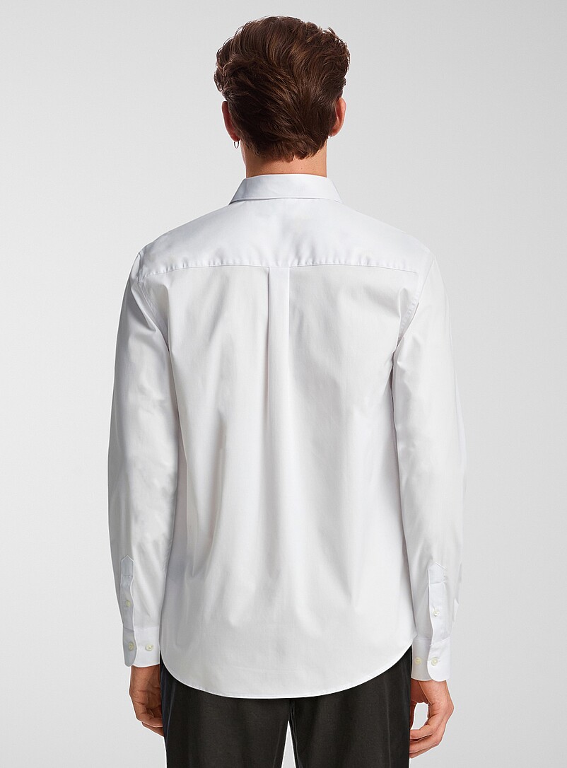Le 31: La chemise souple extensible <b>Coupe moderne</b> Blanc pour homme