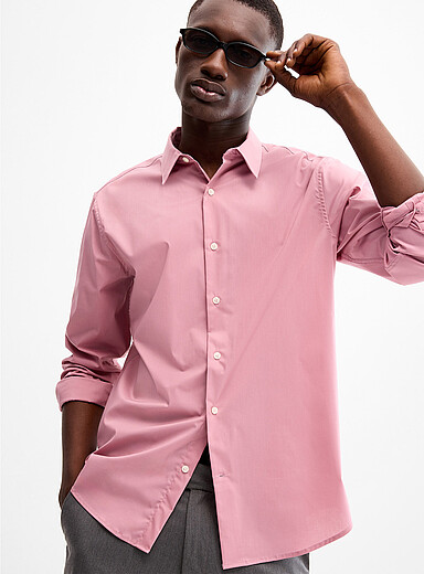 Le 31: La chemise souple extensible <b>Coupe moderne</b> Vieux rose pour homme
