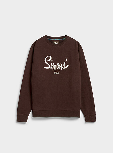 Simons Chocolate/Espresso 1840 embroidery fleece-lined sweatshirt <b>Our History, Our Heritage Collection</b> Unisex for women