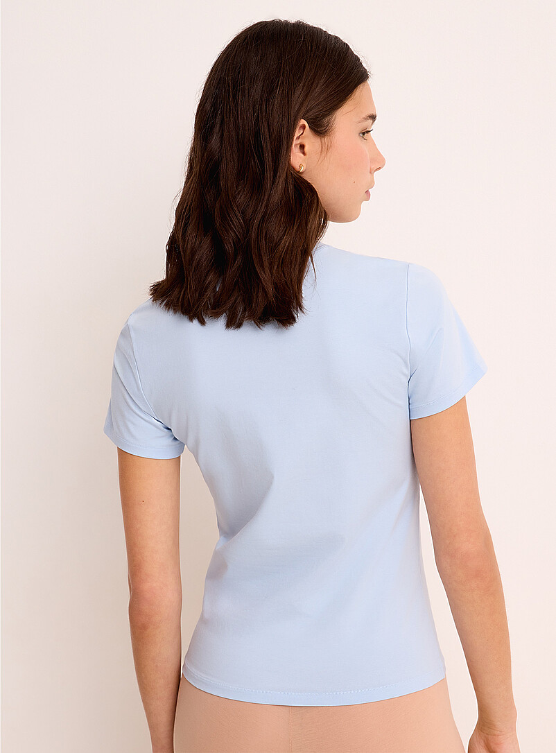 Miiyu White Supima&reg; cotton minimalist T-shirt for women