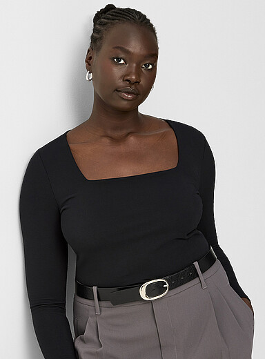 Soft square-neck T-shirt | Contemporaine | Women%u2019s Basic T