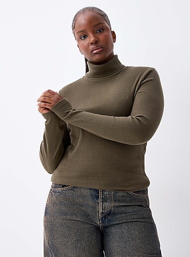 Soft ribbing turtleneck T-shirt | Twik | Shop Women's Long Sleeves