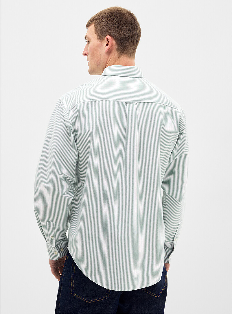 Le 31 Blue Striped Oxford shirt <b>Relaxed fit</b> for men