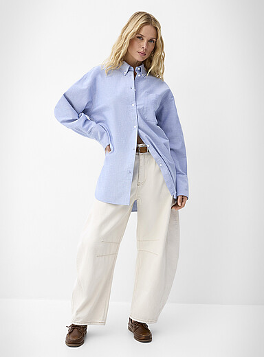 La chemise oxford surdimensionn&eacute;e poche plaqu&eacute;e