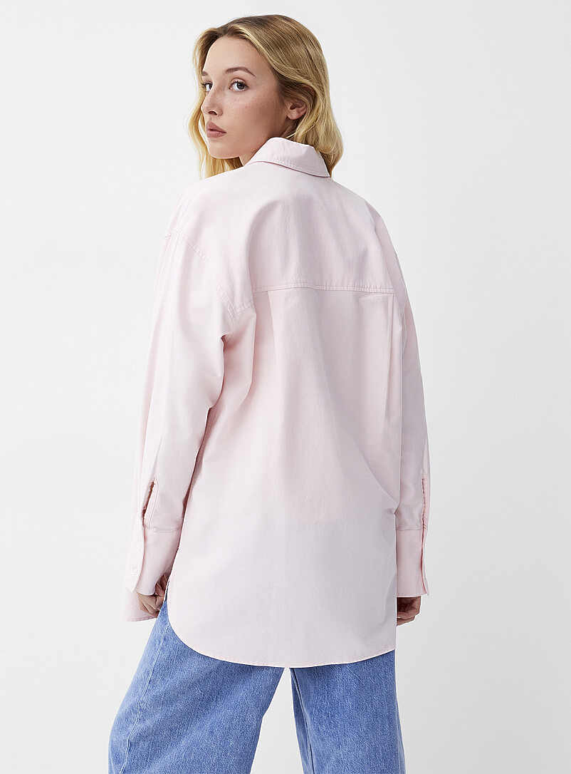 Ic&ocirc;ne Pink Patch pocket oversized Oxford shirt for women